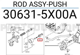 Nissan 306315X00A ROD ASSY-PUSH