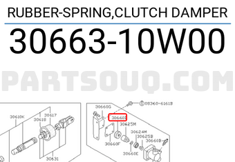 Nissan 3066310W00 RUBBER-SPRING,CLUTCH DAMPER