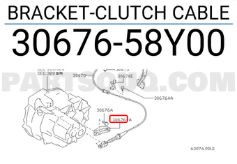 Nissan 3067658Y00 BRACKET-CLUTCH CABLE