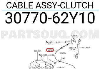 Nissan 3077062Y10 CABLE ASSY-CLUTCH