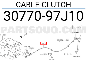 Nissan 3077097J10 CABLE-CLUTCH