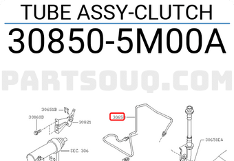 Nissan 308505M00A TUBE ASSY-CLUTCH