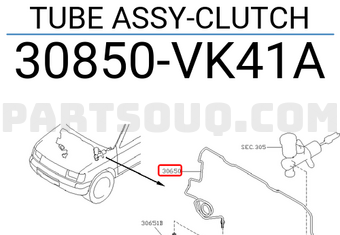 Nissan 30850VK41A TUBE ASSY-CLUTCH