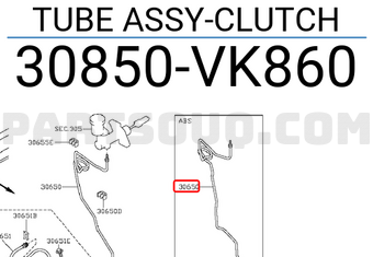 Nissan 30850VK860 TUBE ASSY-CLUTCH