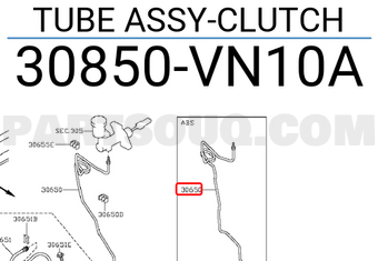 Nissan 30850VN10A TUBE ASSY-CLUTCH