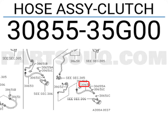 Nissan 3085535G00 HOSE ASSY-CLUTCH