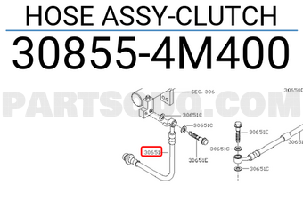 Nissan 308554M400 HOSE ASSY-CLUTCH