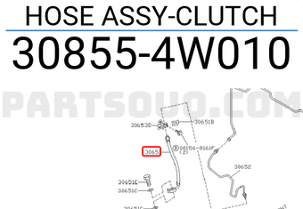 Nissan 308554W010 HOSE ASSY-CLUTCH