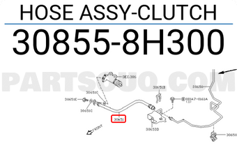 Nissan 308558H300 HOSE ASSY-CLUTCH