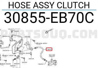 Nissan 30855EB70C HOSE ASSY CLUTCH