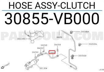 Nissan 30855VB000 HOSE ASSY-CLUTCH