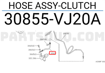 Nissan 30855VJ20A HOSE ASSY-CLUTCH
