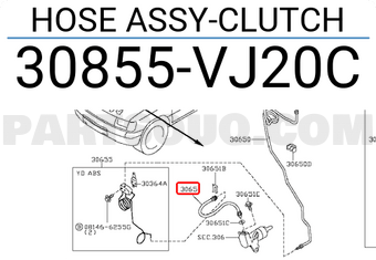 Nissan 30855VJ20C HOSE ASSY-CLUTCH