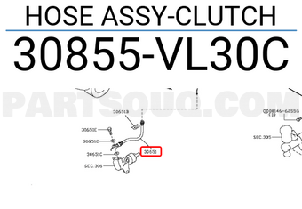 Nissan 30855VL30C HOSE ASSY-CLUTCH