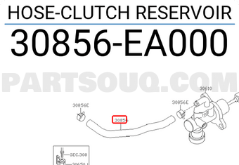 Nissan 30856EA000 HOSE-CLUTCH RESERVOIR