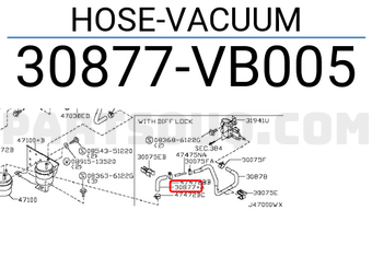 Nissan 30877VB005 HOSE-VACUUM