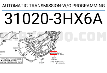 Nissan 310203HX6A AUTOMATIC TRANSMISSION-W/O PROGRAMMING