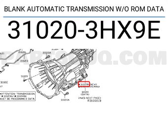 Nissan 310203HX9E BLANK AUTOMATIC TRANSMISSION W/O ROM DATA