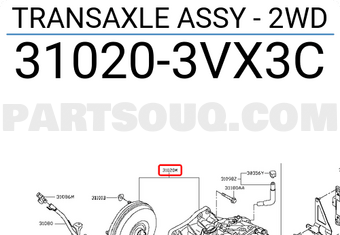 Nissan 310203VX3C TRANSAXLE ASSY - 2WD
