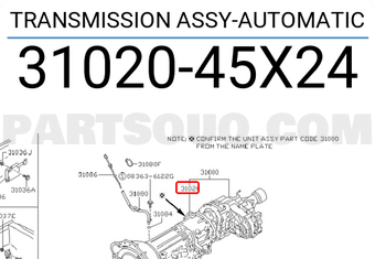 Nissan 3102045X24 TRANSMISSION ASSY-AUTOMATIC