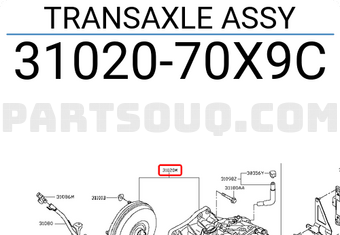 Nissan 3102070X9C TRANSAXLE ASSY