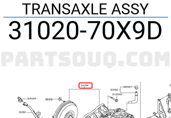 Nissan 3102070X9D TRANSAXLE ASSY