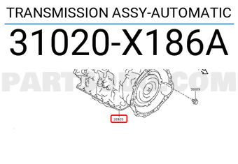 Nissan 31020X186A TRANSMISSION ASSY-AUTOMATIC