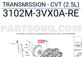 Nissan 3102M3VX0ARE TRANSMISSION - CVT (2.5L)