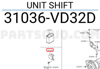 Nissan 31036VD32D UNIT SHIFT