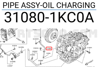 Nissan 310801KC0A PIPE ASSY-OIL CHARGING