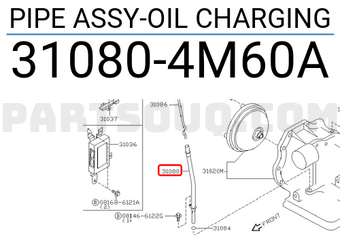 Nissan 310804M60A PIPE ASSY-OIL CHARGING