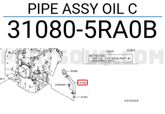 Nissan 310805RA0B PIPE ASSY OIL C