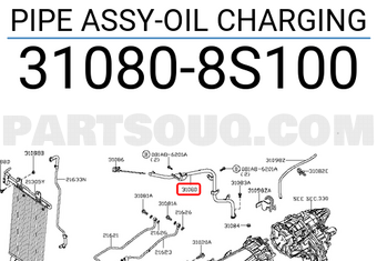Nissan 310808S100 PIPE ASSY-OIL CHARGING