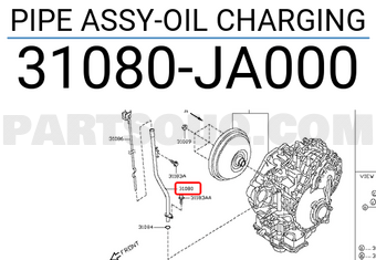 Nissan 31080JA000 PIPE ASSY-OIL CHARGING