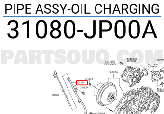 Nissan 31080JP00A PIPE ASSY-OIL CHARGING