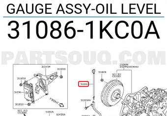 Nissan 310861KC0A GAUGE ASSY-OIL LEVEL