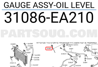 Nissan 31086EA210 GAUGE ASSY-OIL LEVEL