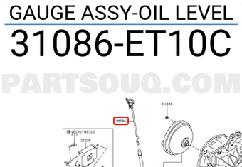 Nissan 31086ET10C GAUGE ASSY-OIL LEVEL