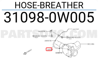 Nissan 310980W005 HOSE-BREATHER