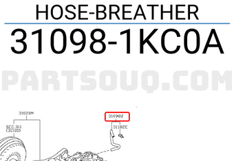 Nissan 310981KC0A HOSE-BREATHER