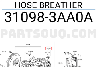 Nissan 310983AA0A HOSE BREATHER