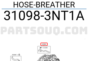 Nissan 310983NT1A HOSE-BREATHER