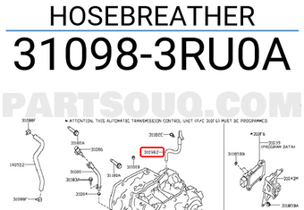 Nissan 310983RU0A HOSEBREATHER