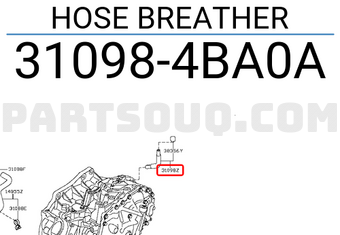 Nissan 310984BA0A HOSE BREATHER