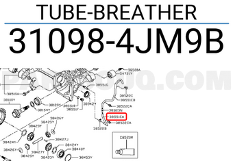 Nissan 310984JM9B TUBE-BREATHER