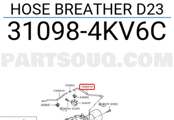 Nissan 310984KV6C HOSE BREATHER D23