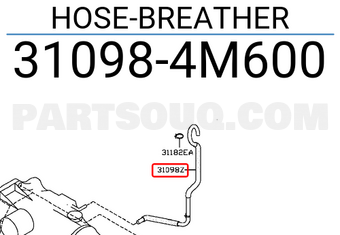 Nissan 310984M600 HOSE-BREATHER