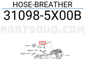 Nissan 310985X00B HOSE-BREATHER