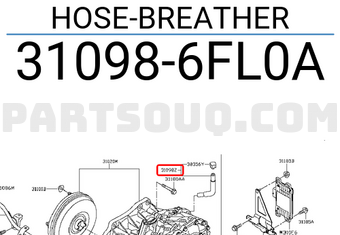 Nissan 310986FL0A HOSE-BREATHER