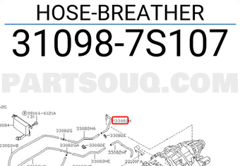 Nissan 310987S107 HOSE-BREATHER